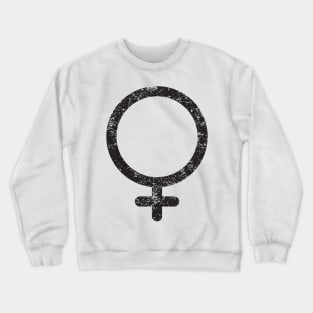 Distressed Feminist/Woman Symbol Crewneck Sweatshirt